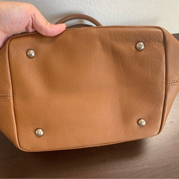 Tignanello Camel Pebble Leather Small Handbag Satchel - Picture 3 of 7